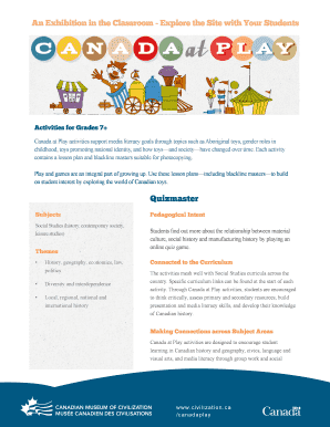 Canada at Play Educational Activities