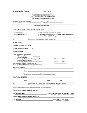 Preferred Health Network Group Information Sheet