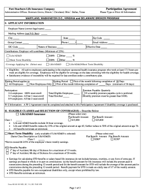 Fort Dearborn Life Insurance Participation Agreement