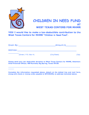 Children in Need Fund Donation Form