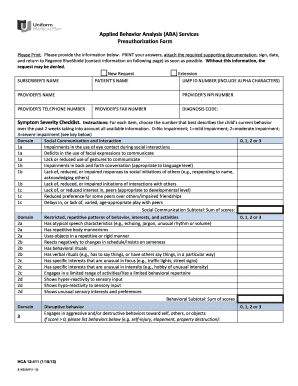 ABA Services Preauthorization Form