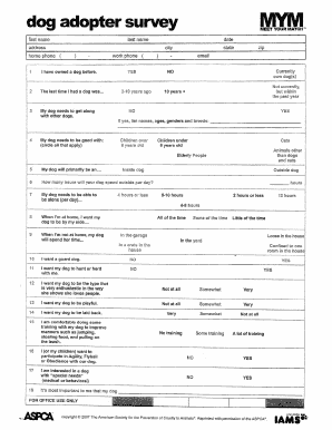 Dog Adopter Survey Form