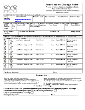 Employee Benefits Enrollment Form