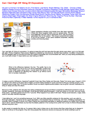 Oxycodone Usage Inquiry Form