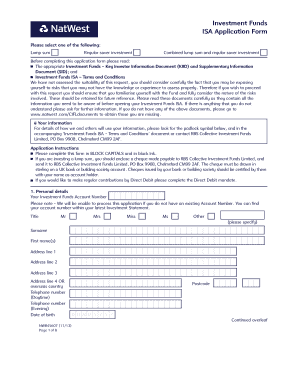 Investment Funds ISA Application Form