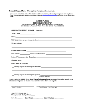 Transcript Request Form
