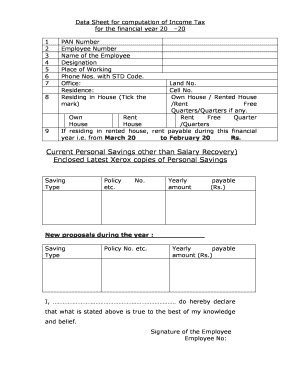 Income Tax Declaration Form