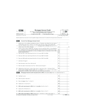 Form 8396 Mortgage Interest Credit