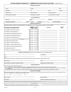 Picton Mahoney Subscription Application