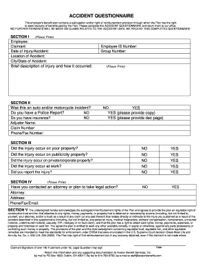 Accident Questionnaire Form