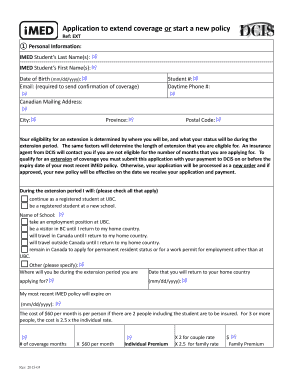 iMED Student Insurance Extension Application