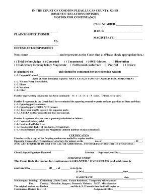 Motion for Continuance