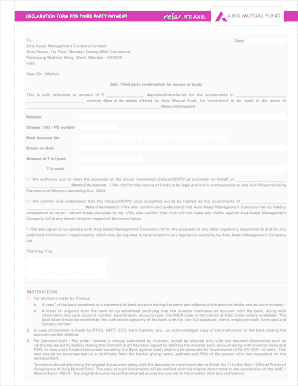 Third Party Payment Declaration Form