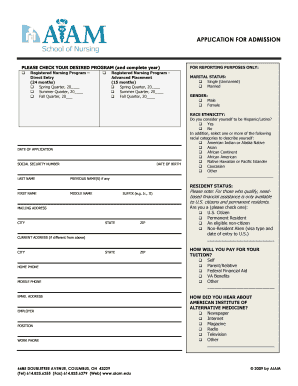 Application for Admission
