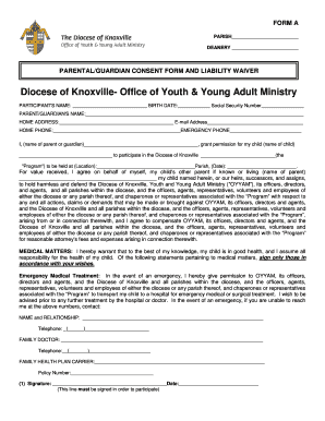 Parental Consent Form and Liability Waiver