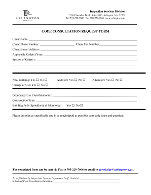 Code Consultation Request Form
