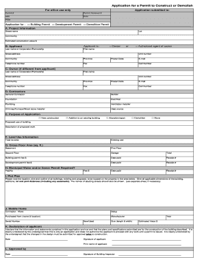 Permit Application for Construction or Demolition
