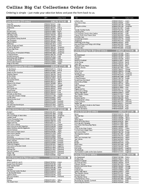 Collins Big Cat Collections Order Form
