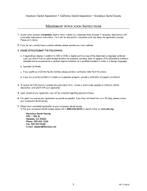 California Dental Association Membership Application