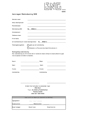 Aanvragen Werkrekening SKB