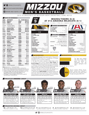 Notes Template b2015b-16indd - Arizona Wildcats