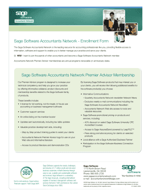 Sage Software Accountants Network Enrollment Form