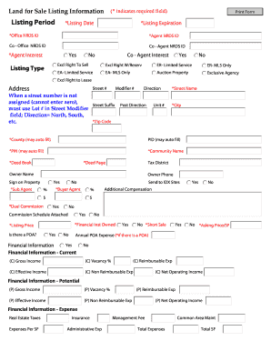 Land for Sale Listing Information