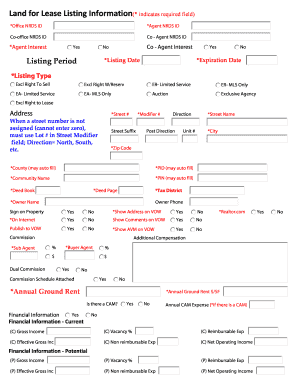 Land for Lease Listing Information