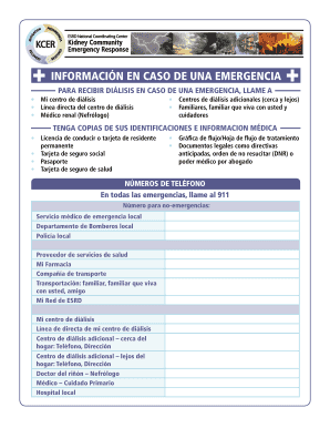 INFORMACIÓN EN CASO DE UNA EMERGENCIA