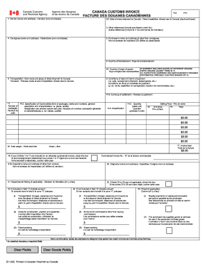 Canada Customs Invoice