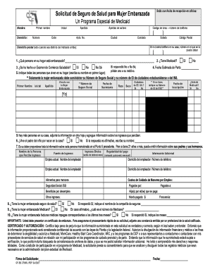 Solicitud de Seguro de Salud para Mujer Embarazada