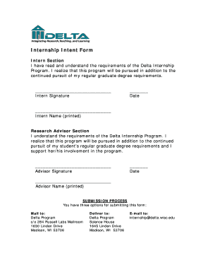 Table of specification - Internship Intent Form - CIRTL Network - cirtl