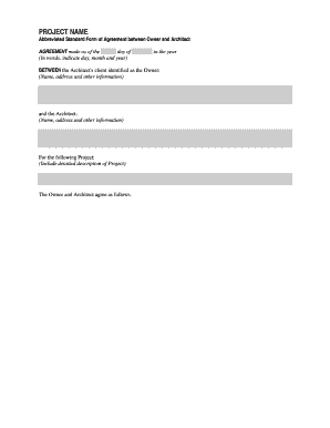 Abbreviated Standard Form of Agreement between Owner and Architect