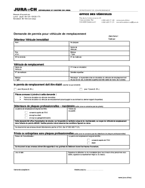 Demande de permis de remplacement de véhicule