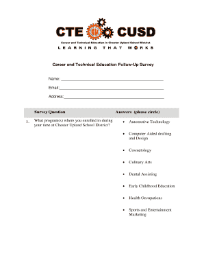 Career and Technical Education Follow-Up Survey