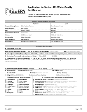 Application for Section 401 Water Quality - wwwapp epa state oh