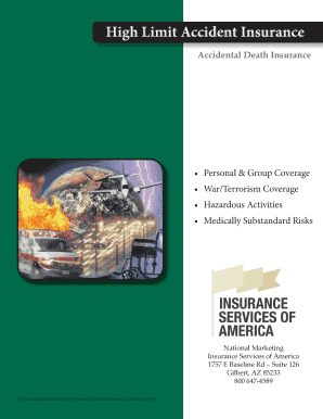 Accidental Death and Dismemberment Insurance Application