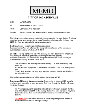 Construction policies and procedures template - MEMO CITY OF JACKSONVILLE - jacksonvilleor