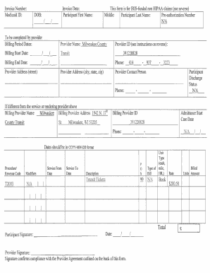 Medicaid Billing Form