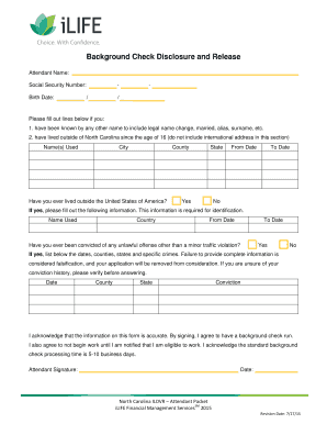 Background Check Disclosure and Release