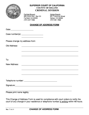 California Change of Address Form