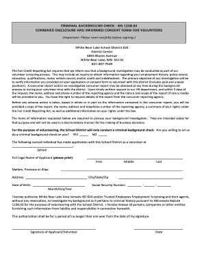 Criminal Background Check Consent Form