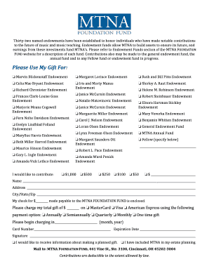 MTNA Foundation Fund Donation Form