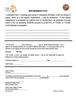 Florida Self-Attestation Form