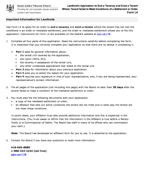 Landlord's Application to End a Tenancy and Evict a Tenant