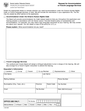 Request for Accommodation or French-Language Services