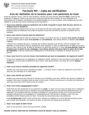 Avis de résiliation de la location pour non-paiement du loyer