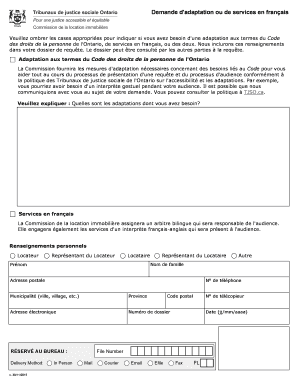 Demande d'adaptation ou de services en français