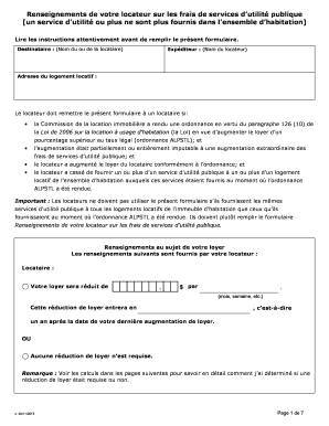 Renseignements de votre locateur sur les frais de services d’utilité publique
