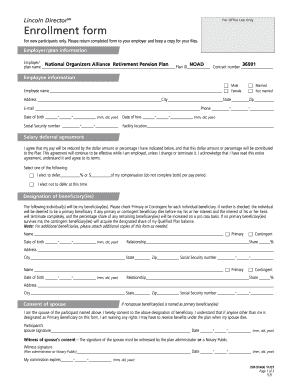 Lincoln DirectorSM Retirement Plan Enrollment Form